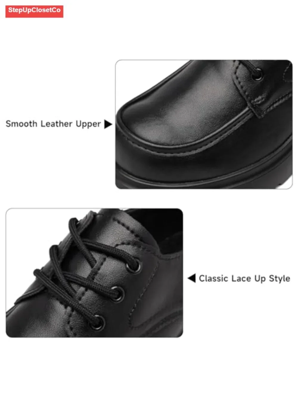 Women's Oxford Shoes Platform Chunky Loafers Lace Up Leather Business Work